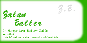 zalan baller business card